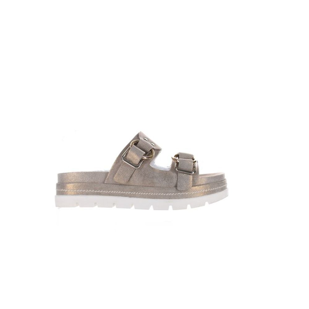 J Slides Womens Baha Bronze Wash Leather Sandals Size 9 Medium (B, M)